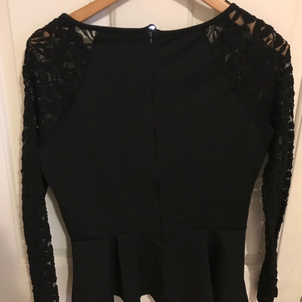 Forever 21 Shirt SZ L lace sleeves - Picture 2 of 3